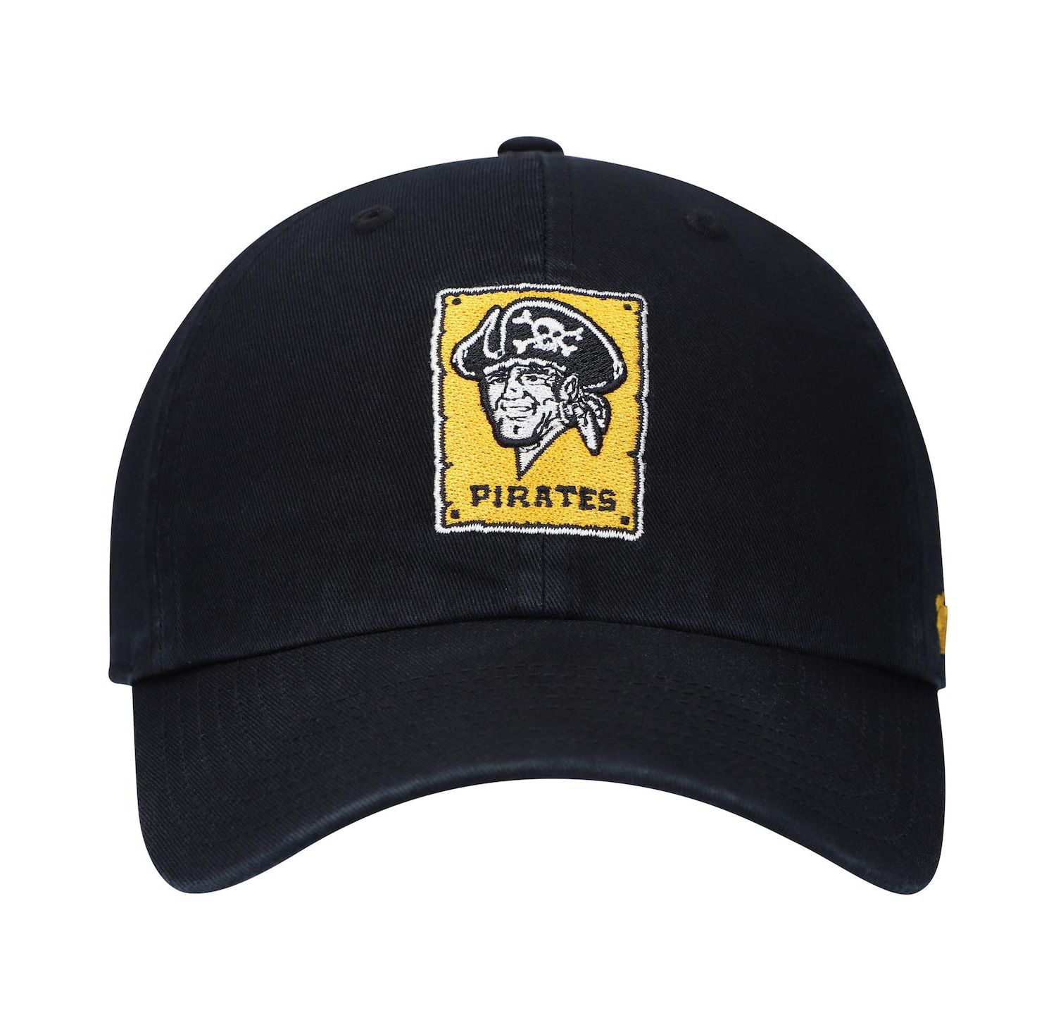 Men's '47 Black Pittsburgh Pirates Logo Cooperstown Collection Clean Up Adjustable Hat