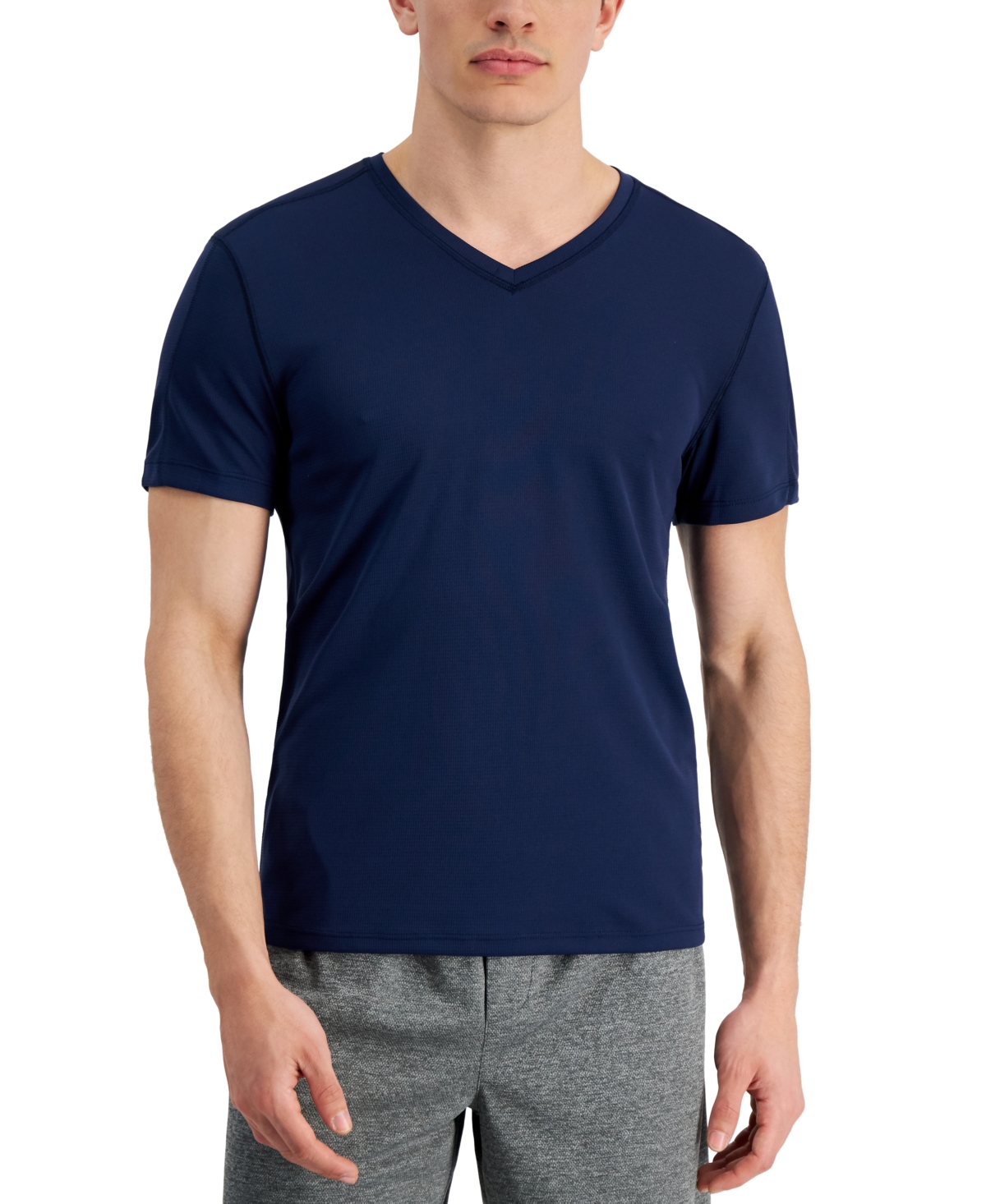 Id Ideology Men's Birdseye Mesh V-neck T-shirt In Indigo Sea | ModeSens