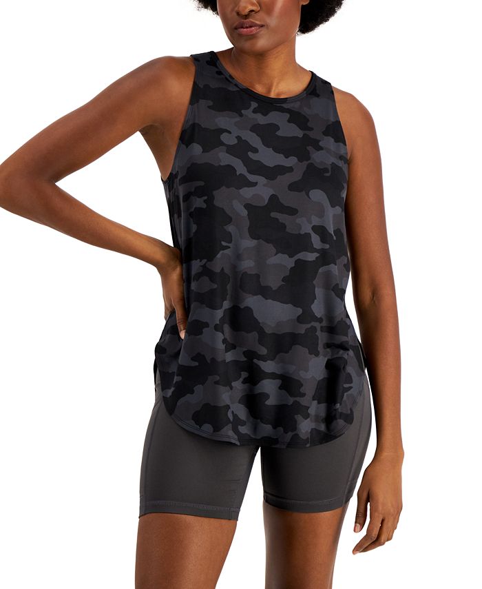 ID Ideology Women's Essentials Sweat Set Camo Tank Top, Created for