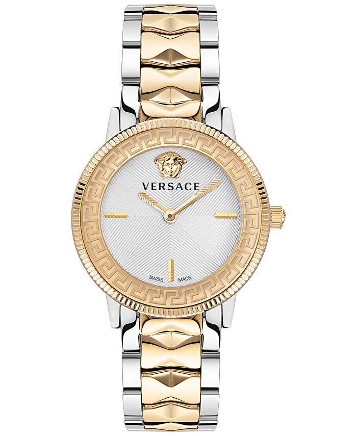 Versace Women's Swiss V-Tribute Two Tone Studded Stainless Steel ...