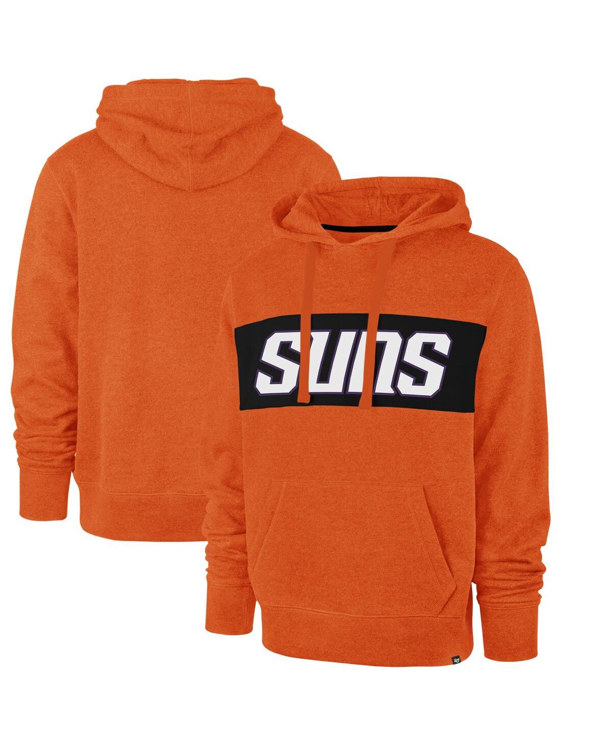 Men's '47 Brand Orange Phoenix Suns 2021/22 City Edition Wordmark Chest Pass Pullover Hoodie - Orange