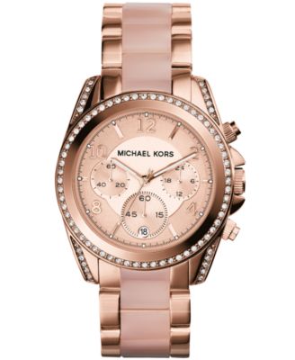 Michael Kors Women's Chronograph Blair Blush And Rose Gold-Tone ...