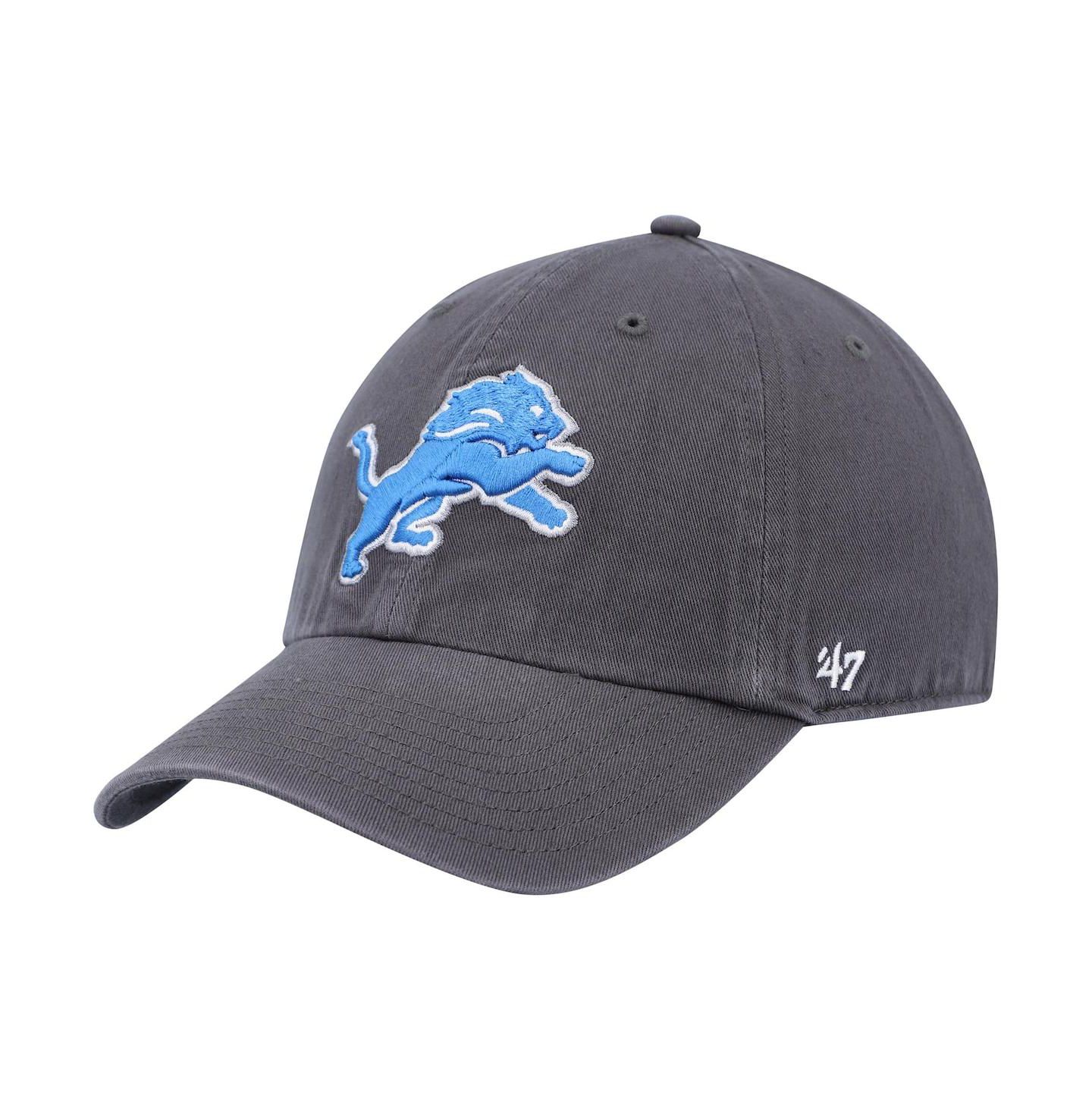 Мужская кепка '47 Brand Charcoal Detroit Lions Secondary Clean Up Adjustable Hat — фото 1