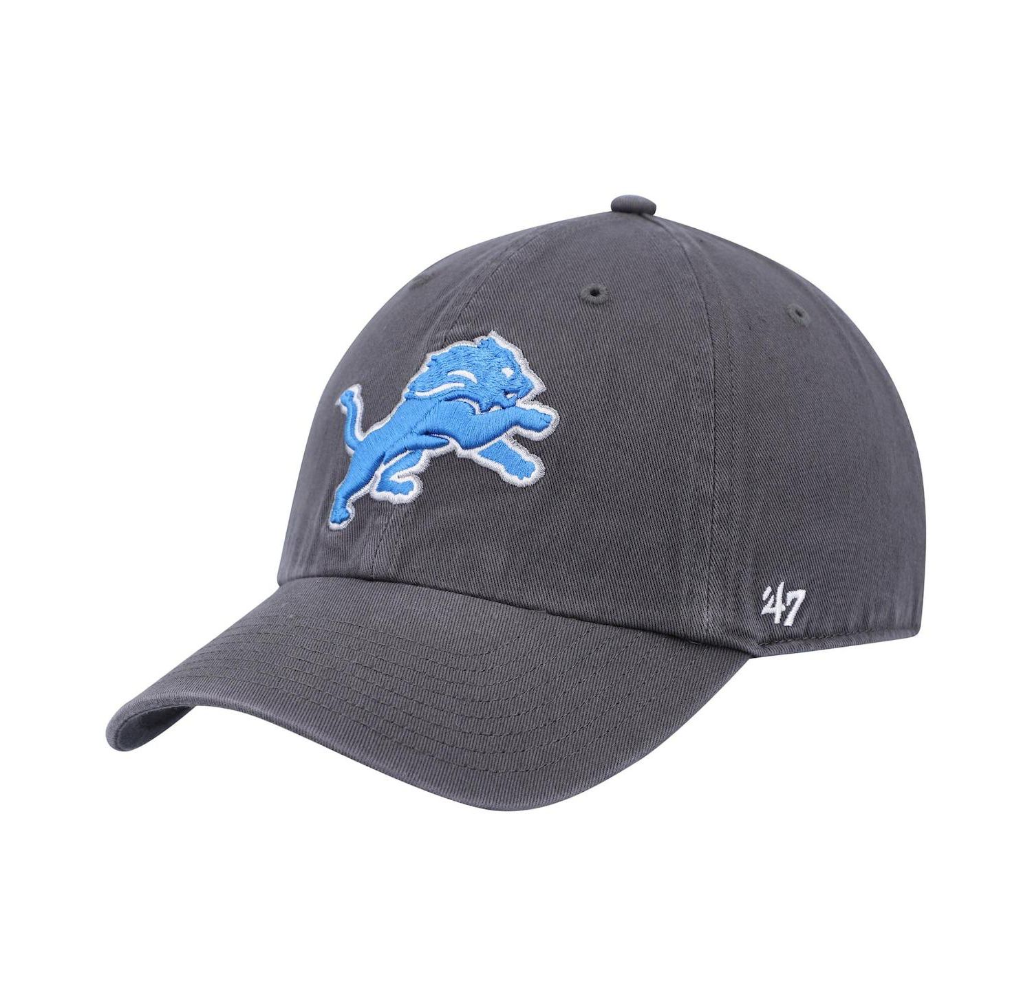Men's '47 Charcoal Detroit Lions Secondary Clean Up Adjustable Hat
