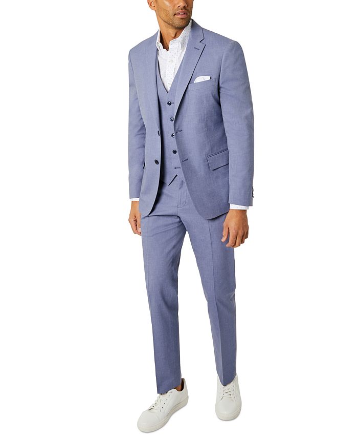 Tommy Hilfiger Men's Modern-Fit Flex TH Stretch Chambray Suit Separate ...