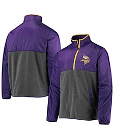 Men's Purple, Charcoal Minnesota Vikings Advance Transitional Quarter-Zip Jacket