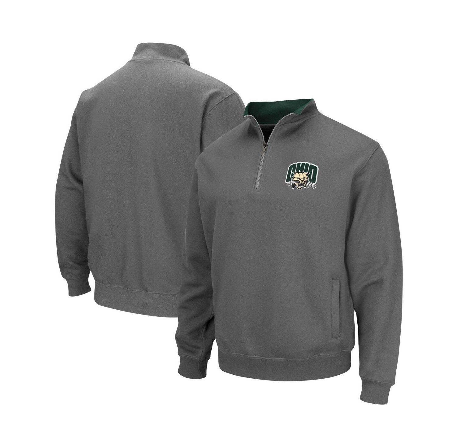 Men's Charcoal Ohio Bobcats Tortugas Logo Quarter-Zip Jacket