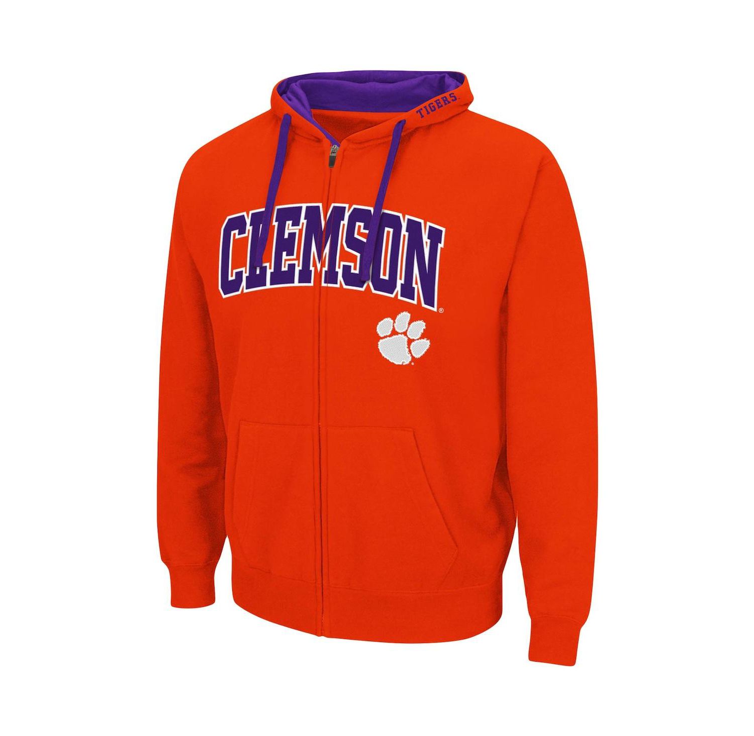 Men's Orange Clemson Tigers Big and Tall Full-Zip Hoodie