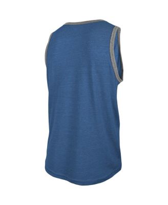 Men's Heathered Royal Los Angeles Rams Ringer Tri-Blend Tank Top