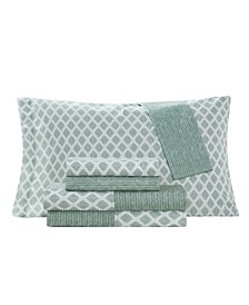 Layla Turnstyle Reversible Printed Super Soft Deep Pocket Twin Extra Long Sheet Set, 4 Pieces