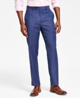 Lauren Ralph Lauren Men's Classic-Fit UltraFlex Stretch Flat Front Suit Pants - Blue Birdseye