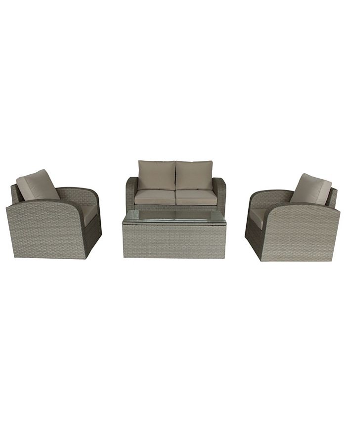 Luxury Living Furniture Wicker Rattan Outdoor Lounge Set, 4 Piece Macy's