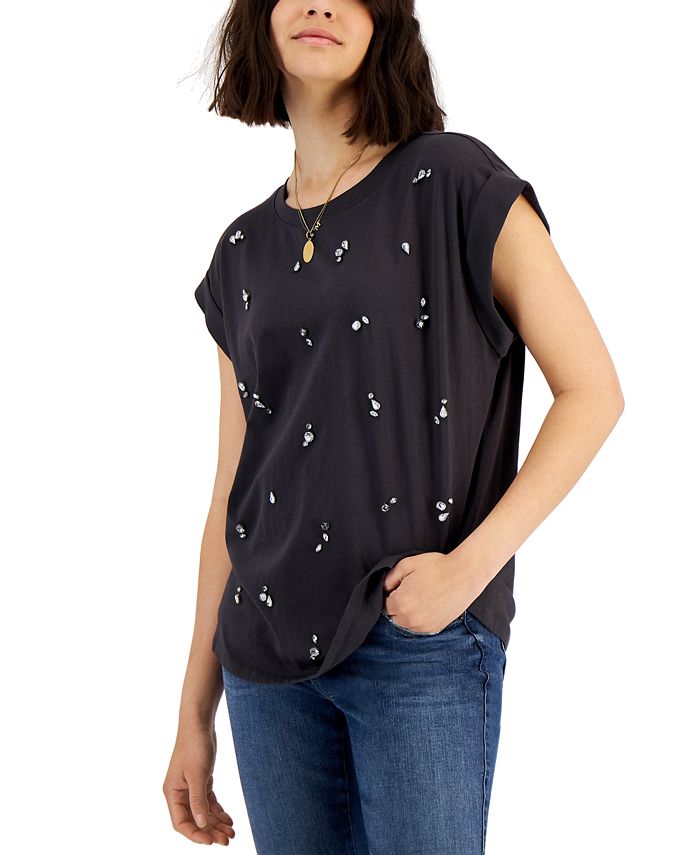 INC International Concepts Women's Embellished TShirt, Created for