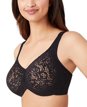 Wacoal Women's Plus-size Halo Lace Full Coverage Underwire Bra, Black, 32D  at  Women's Clothing store: Bras