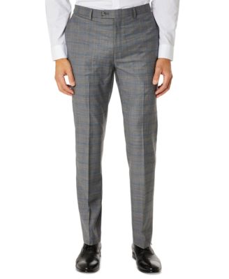 calvin klein blue plaid slim fit suit