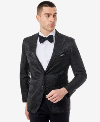 Slim-Fit Black Jacquard Evening Jacket 