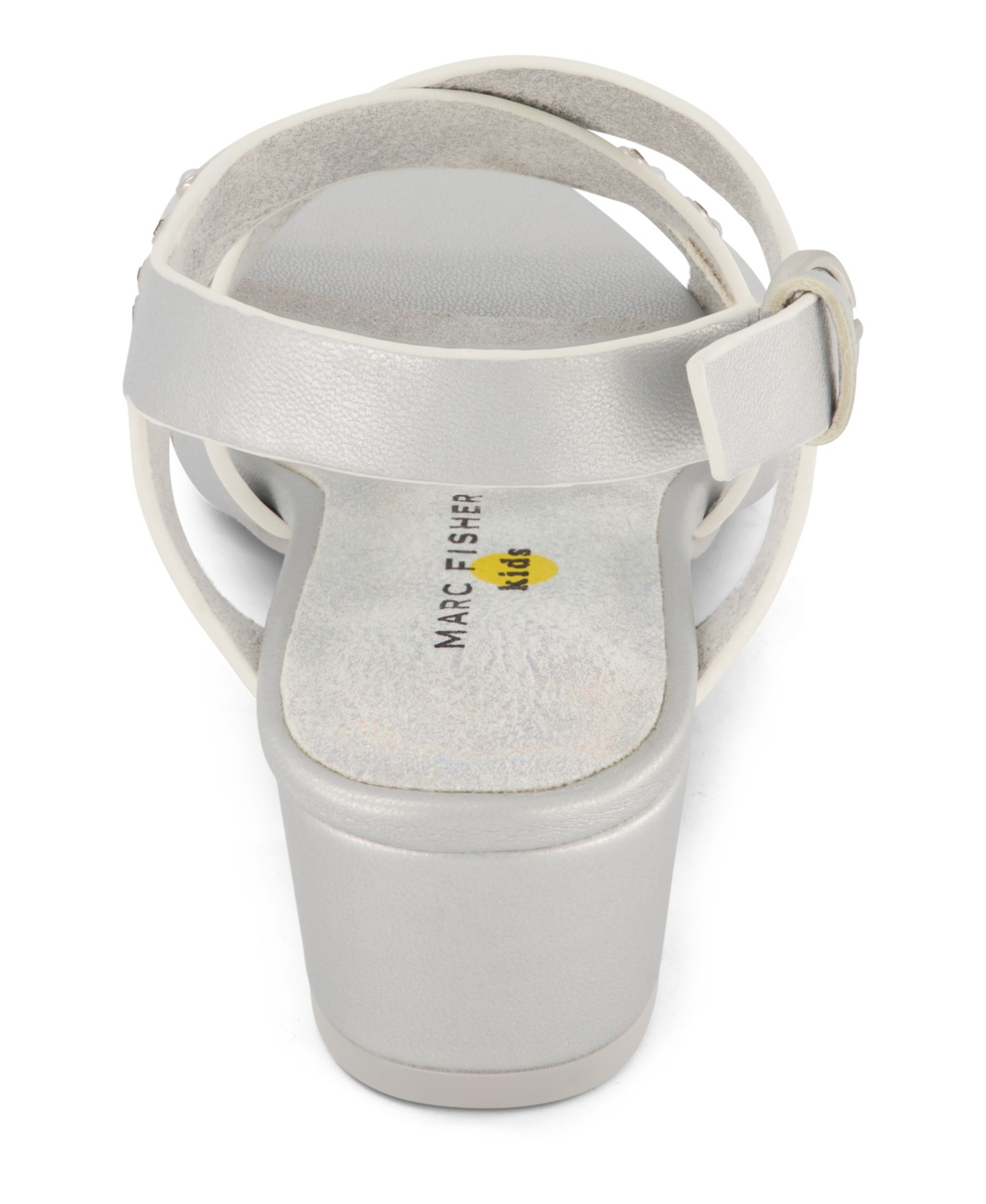 Marc Fisher Little Girls Block Heel Dress Sandals - Silver-tone