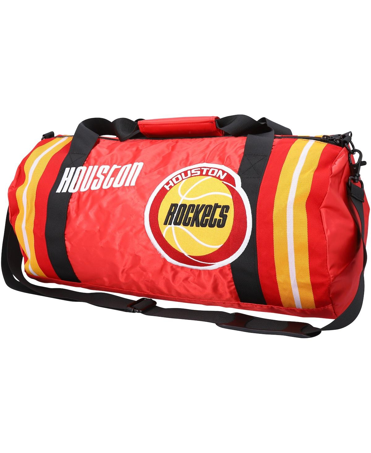 Mitchell Ness Houston Rockets Satin Duffel Bag - Red