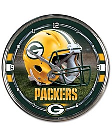 Green Bay Packers Chrome Wall Clock