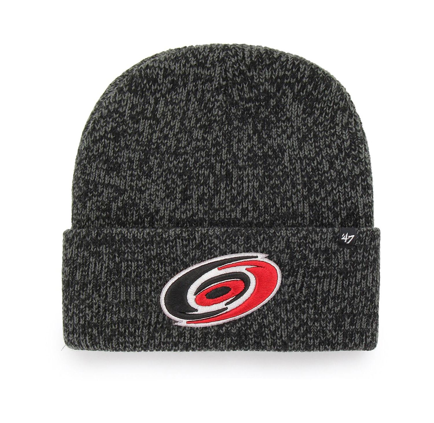 Men's '47 Black Carolina Hurricanes Brain Freeze Cuffed Knit Hat