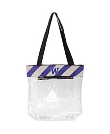 Women's Washington Huskies Clear Stadium Tote Bag with Stripe