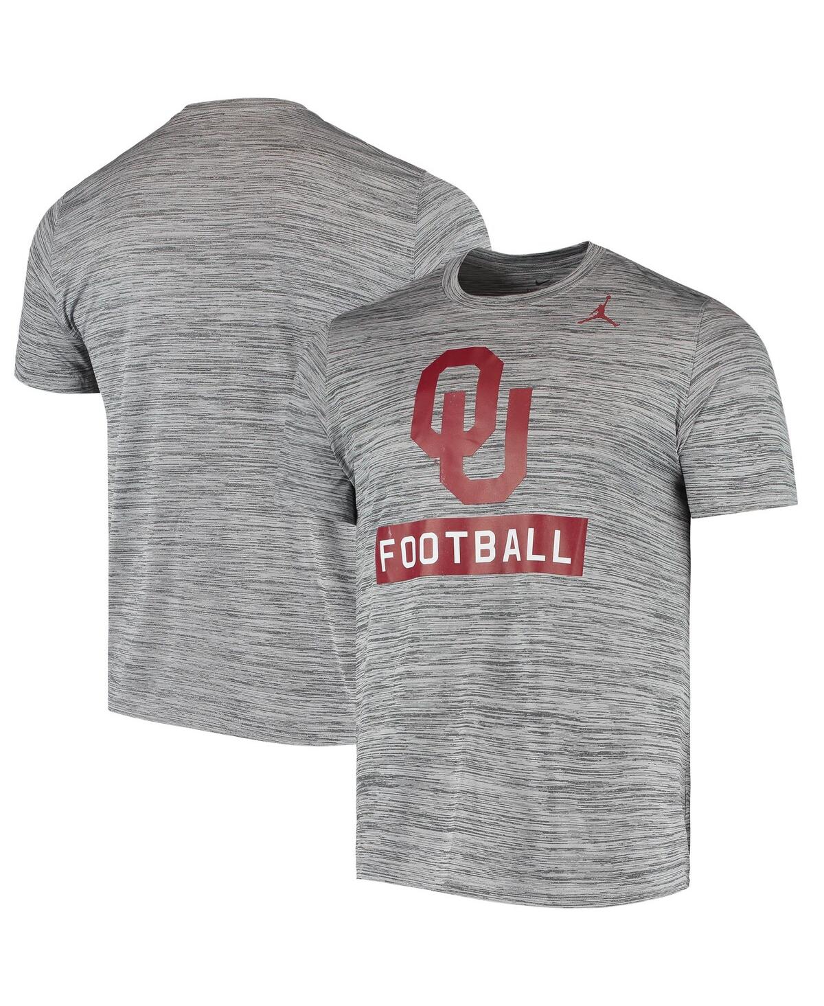 Men's Jordan Brand Gray Oklahoma Sooners Football Sport Performance Velocity Legend T-shirt