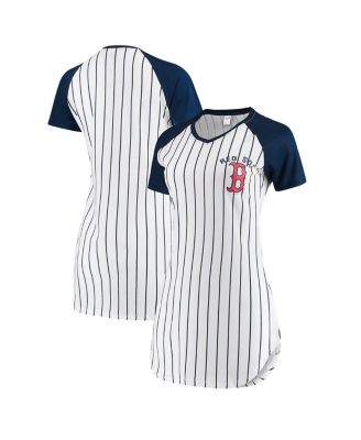 Women's White Boston Red Sox Vigor Pinstripe Nightshirt