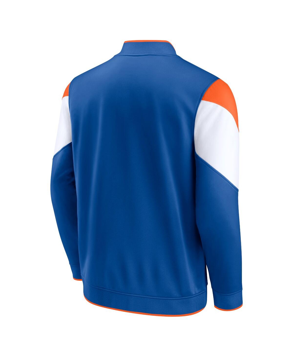 Shop Fanatics Men's  Blue, Orange New York Knicks League Best Performance Full-zip Jacket In Blue,orange