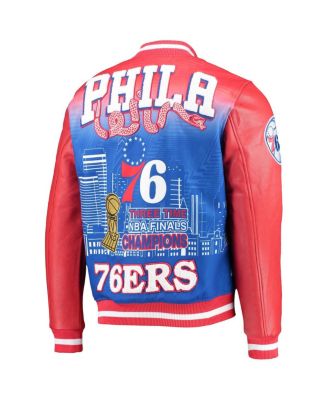 Men's Red Philadelphia 76ers Remix Varsity Full-Zip Jacket