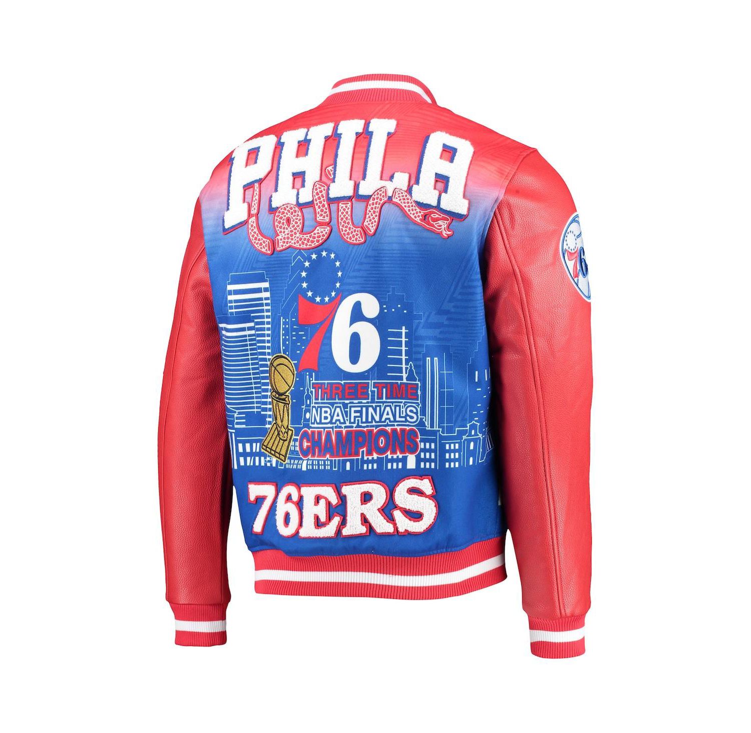Men's Red Philadelphia 76ers Remix Varsity Full-Zip Jacket