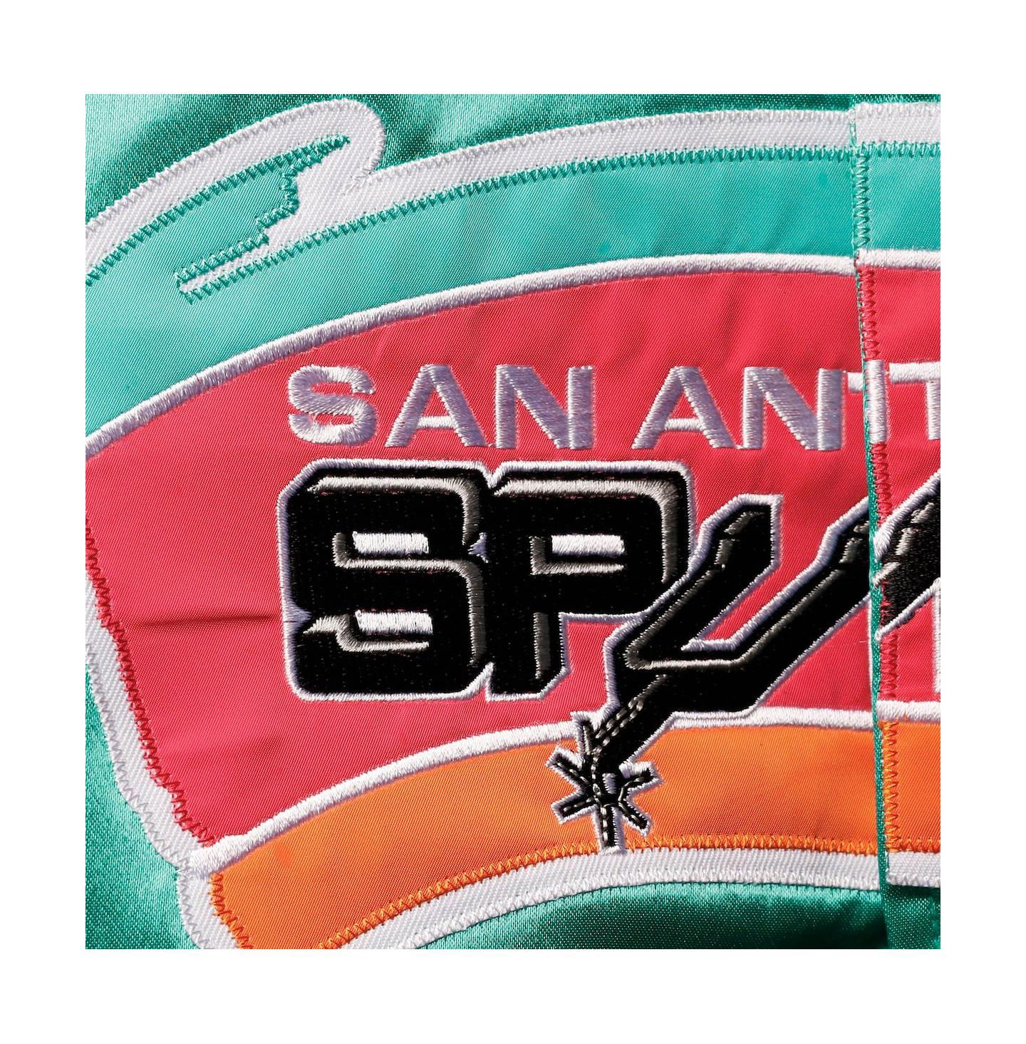 Куртка Mitchell & Ness Teal San Antonio Spurs Hardwood Classics Satin Raglan Full-Snap для мальчиков — фото 5