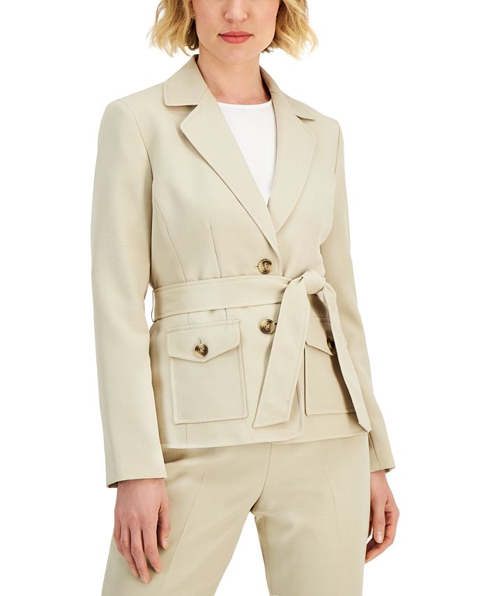 Le Suit Women's Belted Pant Suit, Regular and Petite Sizes Macy's