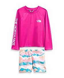 Toddlers Girls Summer Print Top and Shorts 2 Piece Set