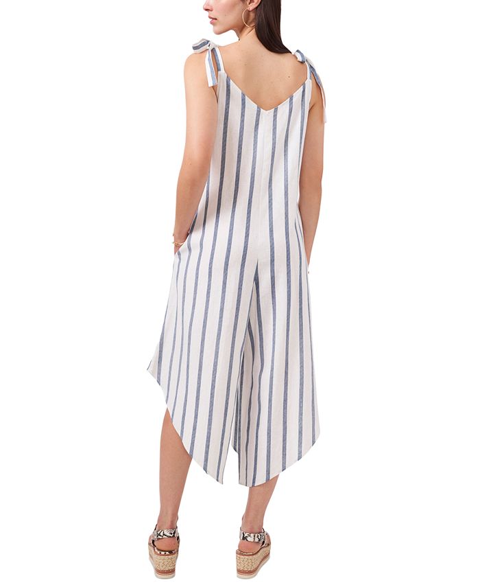 Vince Camuto Women s Striped Tie Shoulder Jumpsuit Macy s