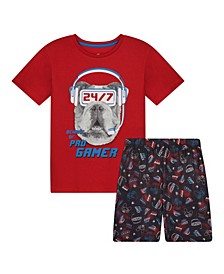 Big Boys T-shirt and Shorts Pajama Set, 2 Piece