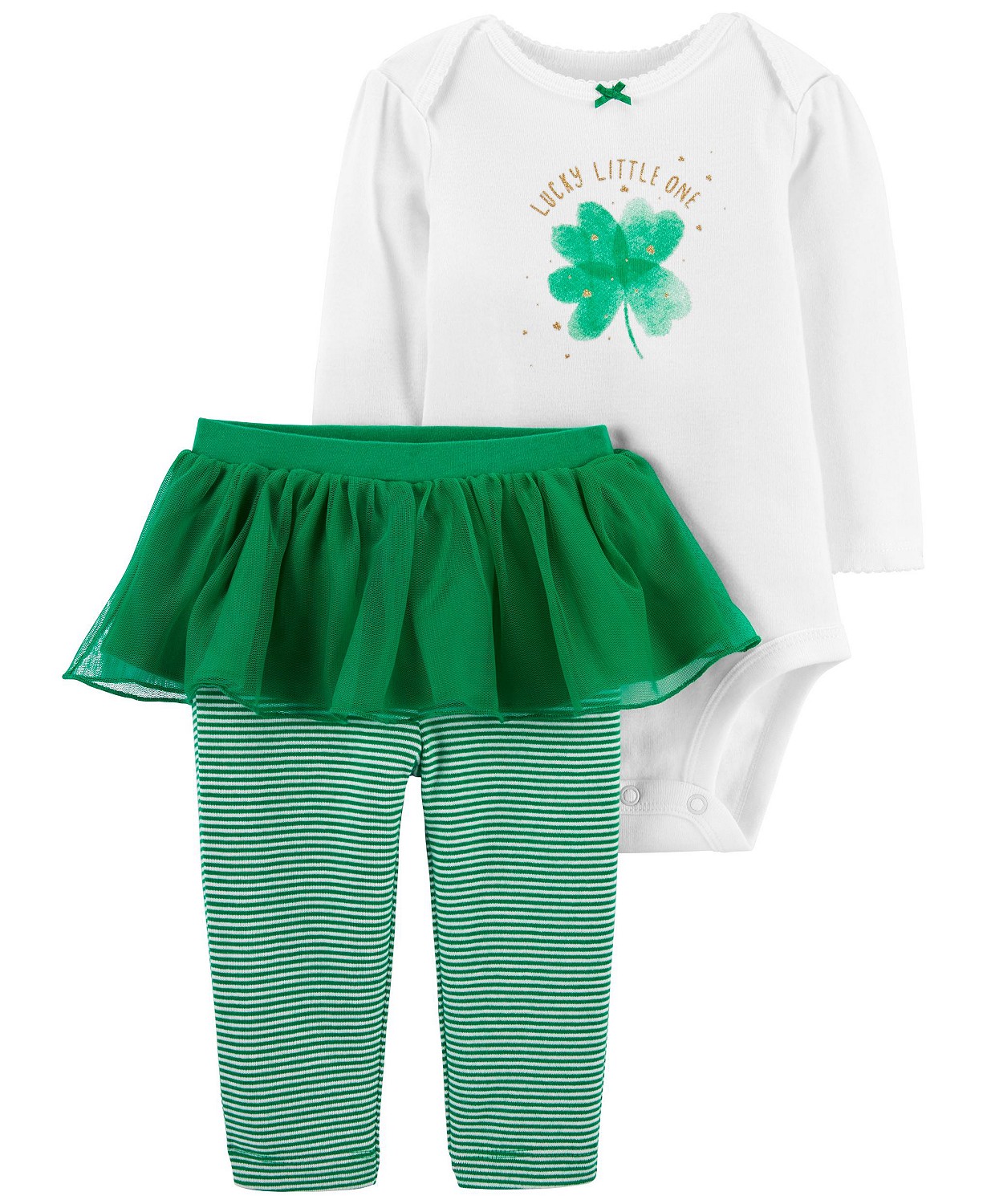 Baby Girls 2-Piece St Patricks Day Bodysuit and Tutu Pants Set