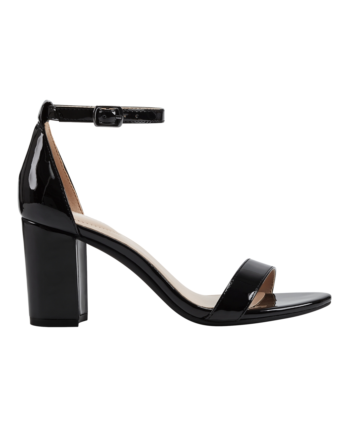 Shop Bandolino Women's Armory Block Heel Dress Sandals In Black Patent
