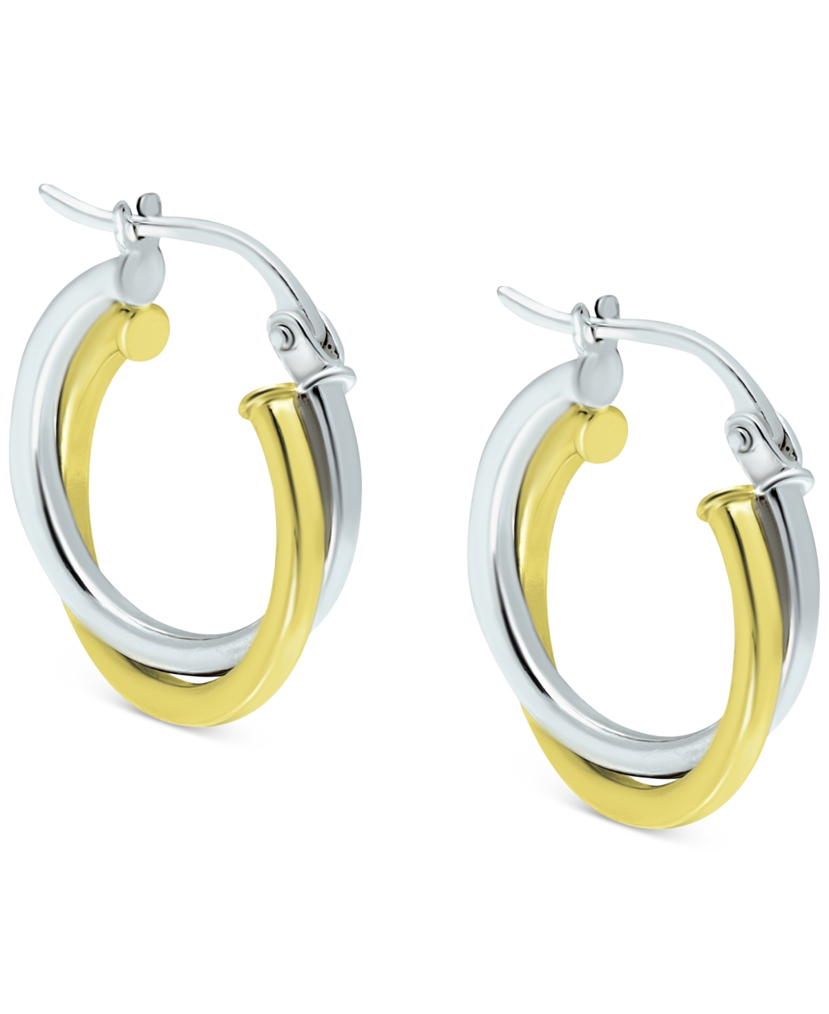 Giani Bernini Double Twist Hoop Earrings in Sterling Silver & 18k Gold-Plate, Created for Macy's - Two-Tone