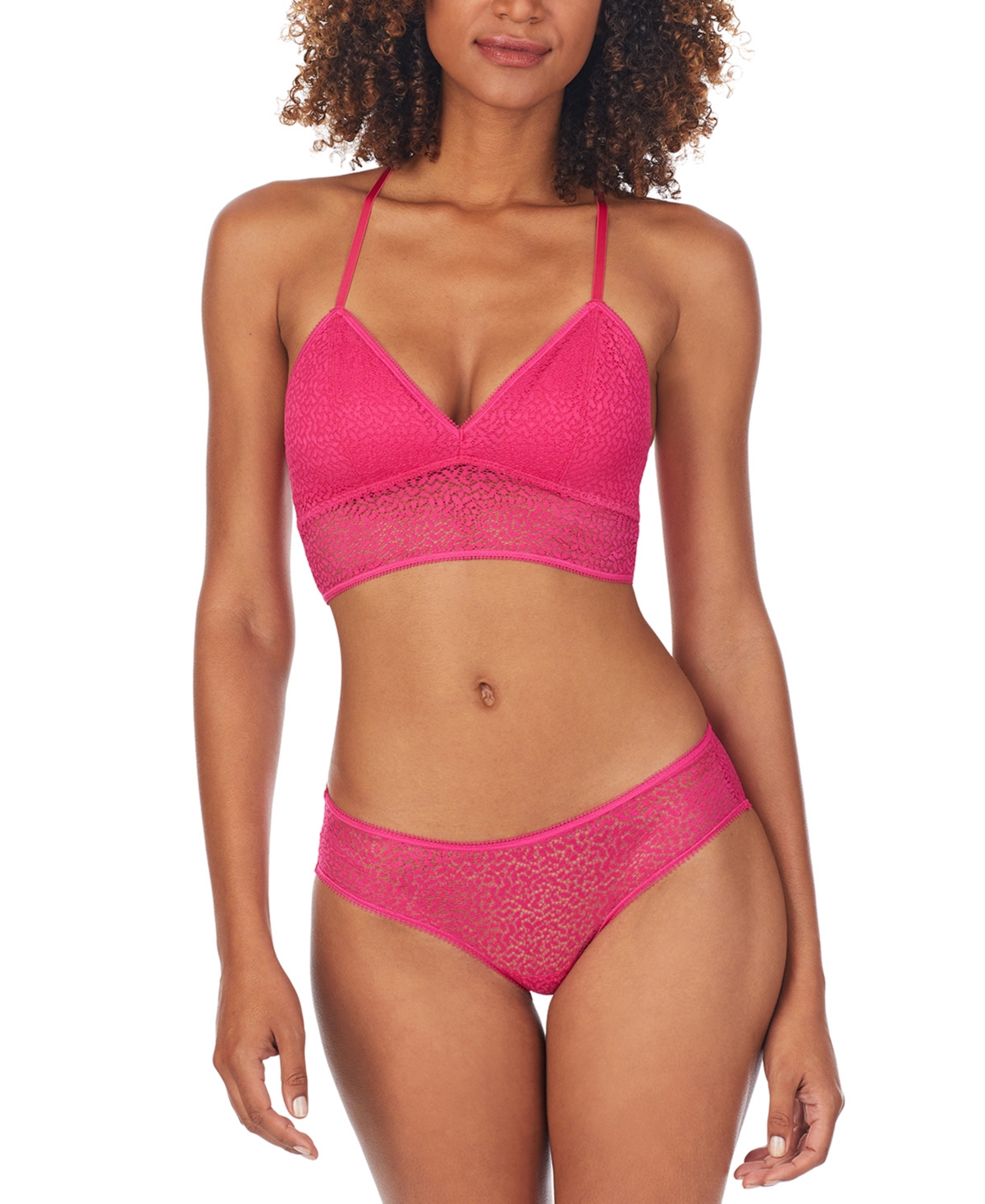 Dkny Modern Lace Longline Bralette Dk4021 In Beet