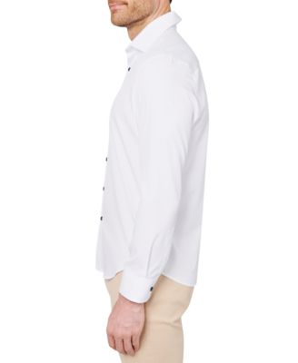 Men's Regular Fit Non-Iron Performance Stretch Solid Button-Down Shirt