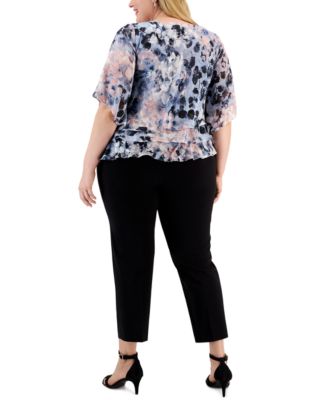 Alex Evenings Plus Size Floral-Print 