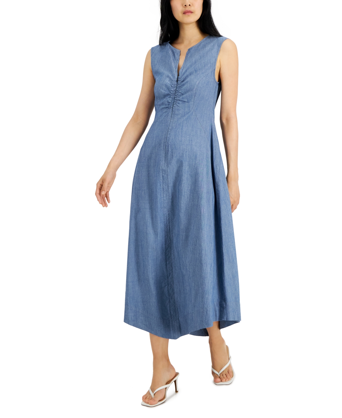 Donna Karan Zip-Front Sleeveless Dress