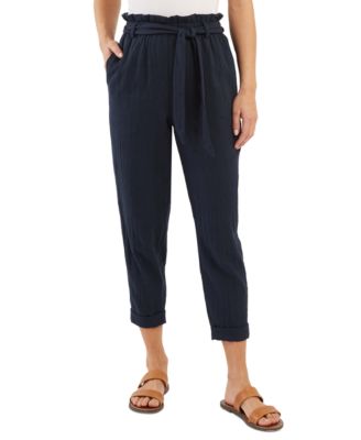 BCX Juniors' Cropped Paperbag-Waist 