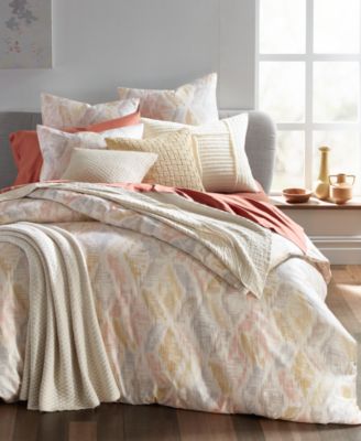 Oake - Ikat Diamond Duvet Cover, Full/Queen, Created for Macy's