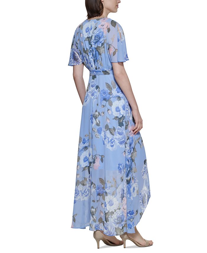 Jessica Howard Petite High-Low Wrap Maxi Dress - Macy's