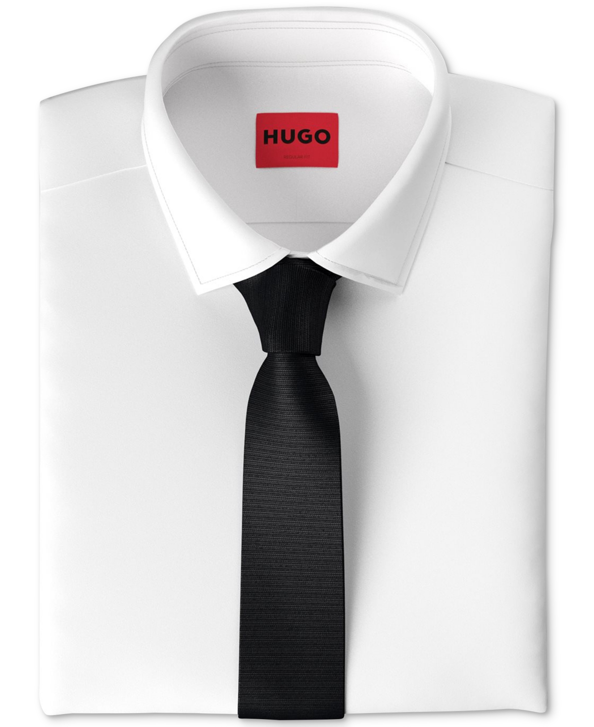 Shop Hugo By  Boss Men's Ribbed Silk Skinny Tie In Black