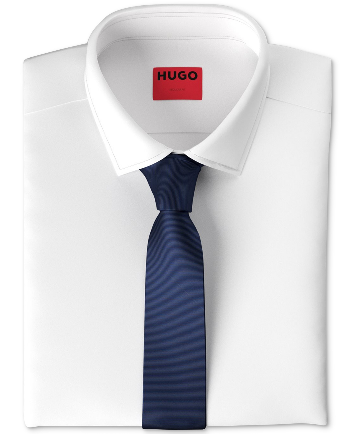 Hugo By  Boss Men's Ribbed Silk Skinny Tie In Dark Blue