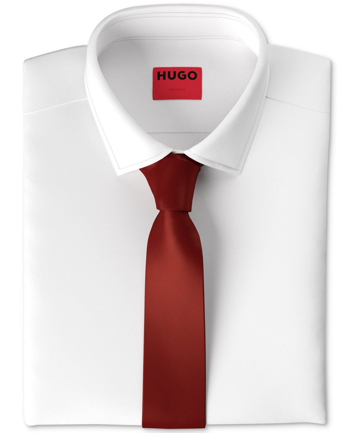 Hugo By  Boss Men's Ribbed Silk Skinny Tie In Red