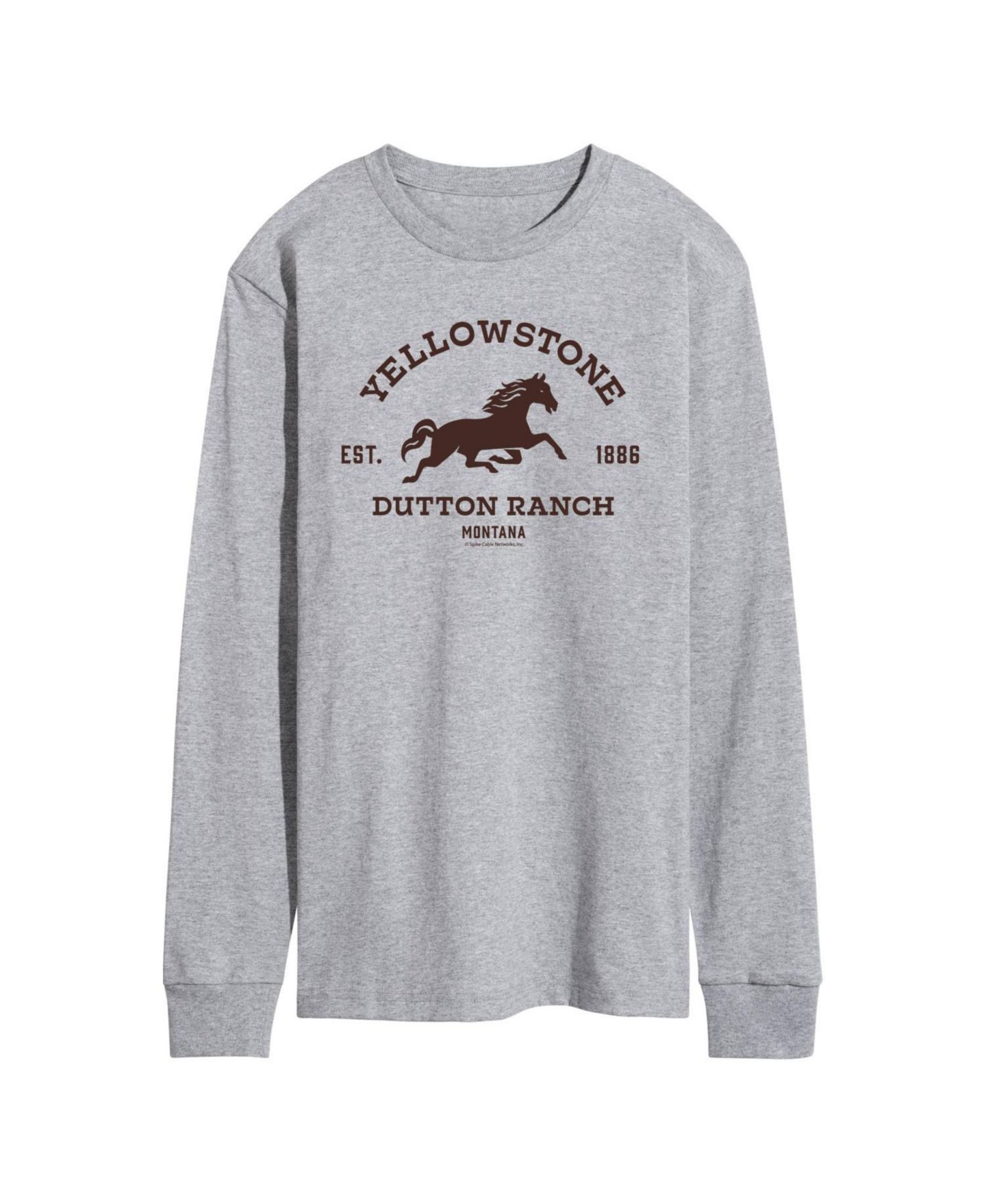 Мужская футболка AIRWAVES Yellowstone Horse Est 1886 Long Sleeve, цвет: Серый — фото 1