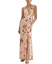 Floral Crinkled Georgette Gown